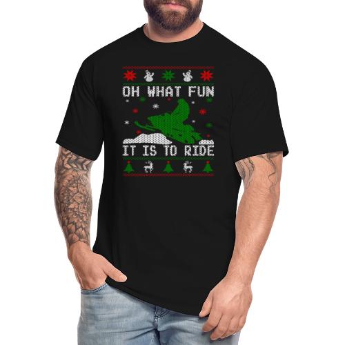 Oh What Fun Snowmobile Ugly Sweater style - Men's Tall T-Shirt