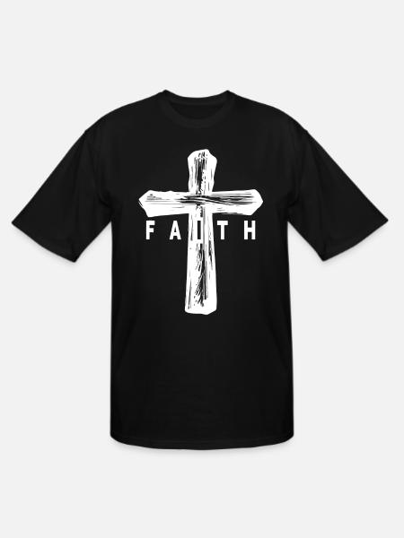 Christian Cross Religious - Men's Tall T-Shirt - black