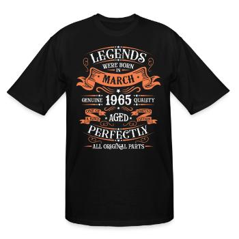 March 1965 anniversary March 1965 March - Men's Tall T-Shirt - black - Front - Brady (186cm)