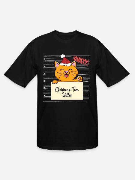 Cat christmas funny prison - Men's Tall T-Shirt - black