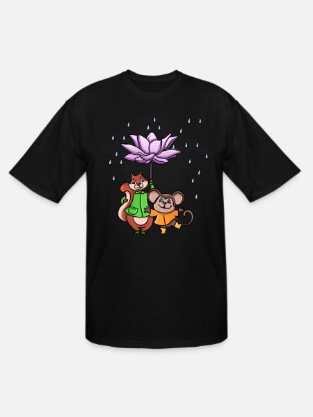 Lotus Flower Umbrella - Men's Tall T-Shirt - black