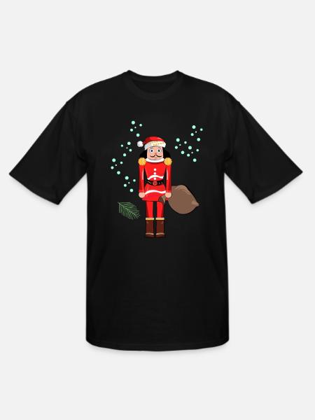 Santa Nutcracker Christmas - Men's Tall T-Shirt - black