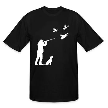 Grouse Hunting Bird Men Hunter Dog - Men's Tall T-Shirt - black - Front - Brady (186cm)