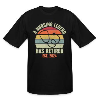 Retired Nurse 2024 Shirt, Funny Retired Nurse - Men's Tall T-Shirt - black - Front - Brady (186cm)