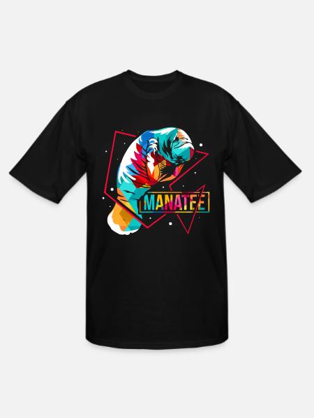 Manatee Polygon - Men's Tall T-Shirt - black