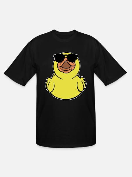 Rubber Duckie Duck With Sunglasses - Men's Tall T-Shirt - black