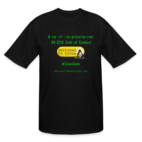 rm Linux Code of Conduct - Men's Tall T-Shirt