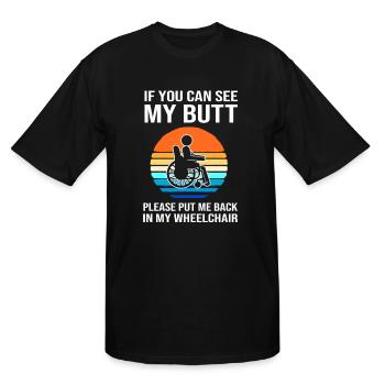 Wheelchair Bound Handicap Wheels - Men's Tall T-Shirt - black - Front - Brady (186cm)