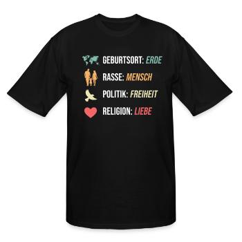Nice "against Racism" Refugees Welcome - Men's Tall T-Shirt - black - Front - Brady (186cm)