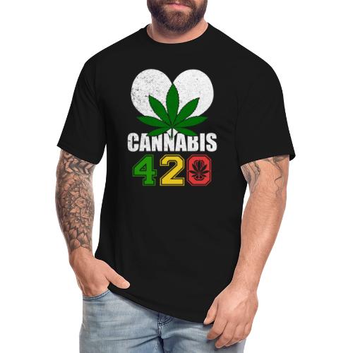 Sidesplitting 420 Love Herb Weed Marijuana Design - Men's Tall T-Shirt