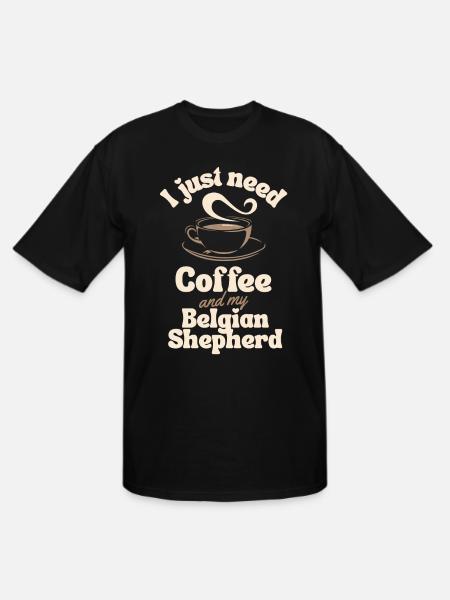 Coffee Belgian-shepherd lover - Men's Tall T-Shirt - black