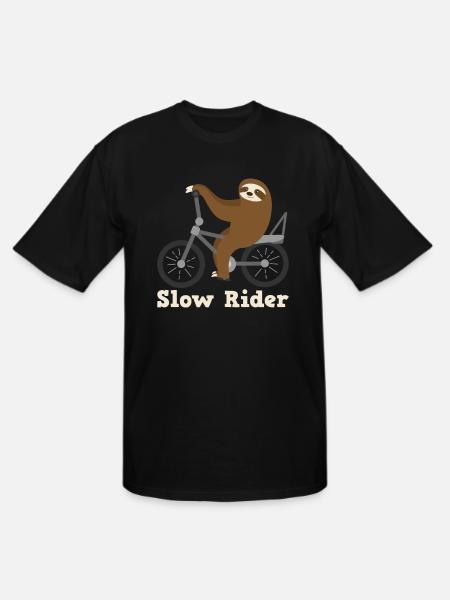Slow Rider Sloth Cyclisme Équitation Vélo Vélo Paresseux - T-shirt grande taille homme - noir