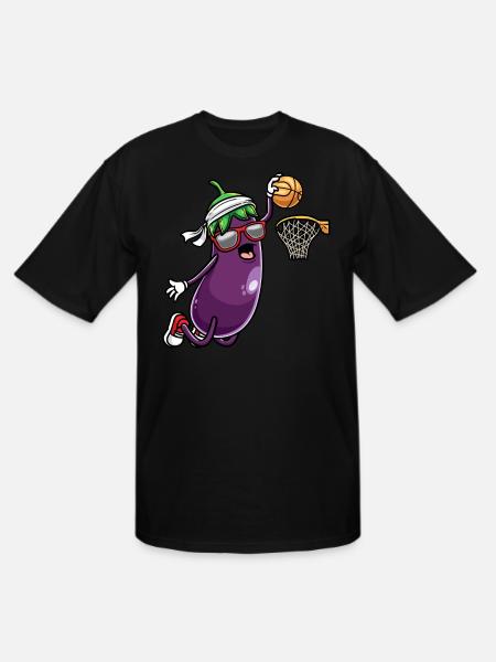 Eggplant Fruit Vegetable Vegetarian - Men's Tall T-Shirt - black