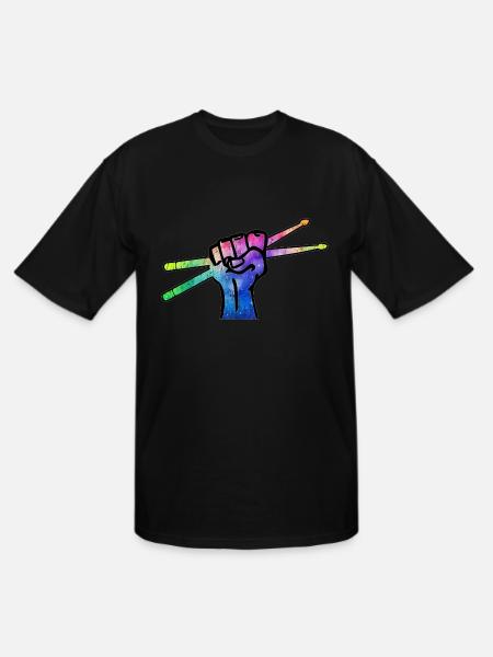 Drumsticks Fist Drummer Design - Men's Tall T-Shirt - black