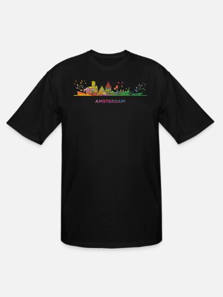 Amsterdamer Skyline Amsterdam - Men's Tall T-Shirt - black