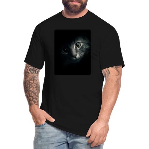 Cat Face in Shadow Close-Up Design - Men's Tall T-Shirt