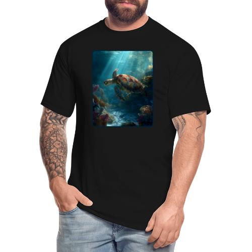 Sea Turtle Coral Reef Design - Men's Tall T-Shirt