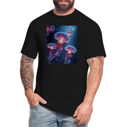 Glowing Jellyfish Deep Sea Design - Men's Tall T-Shirt