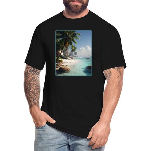 Tropical Beach Paradise Palm Design - Men's Tall T-Shirt