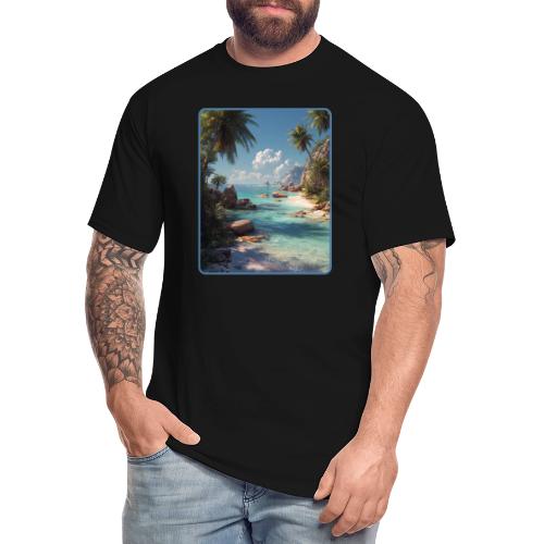 Tropical Island Paradise Ocean Design - Men's Tall T-Shirt