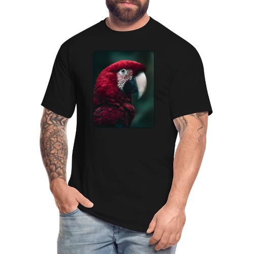 Red Green Macaw Bird Portrait Design - Men's Tall T-Shirt