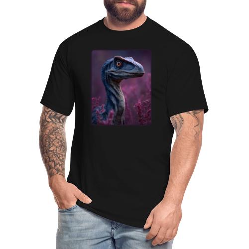Blue Velociraptor Portrait Design - Men's Tall T-Shirt