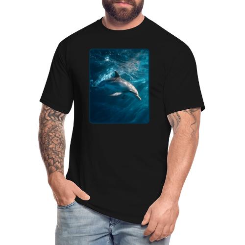 Dolphin Sunlit Ocean Serenity Design - Men's Tall T-Shirt