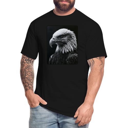 Black White Bald Eagle Design - Men's Tall T-Shirt