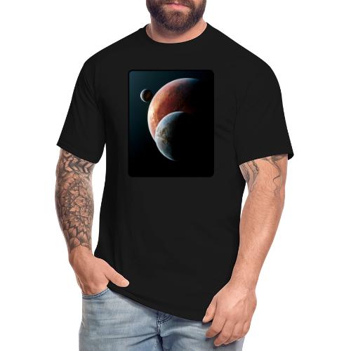 Three Planets Deep Space Design - Men's Tall T-Shirt