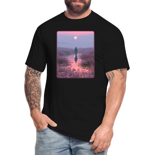 Ethereal Sunset Flower Field Art - Men's Tall T-Shirt