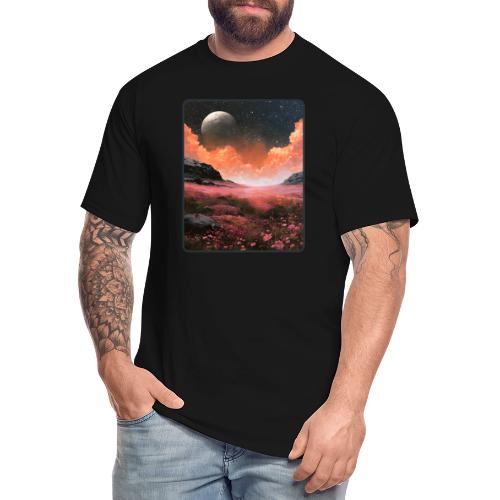 Moonlit Fantasy Flower Landscape - Men's Tall T-Shirt