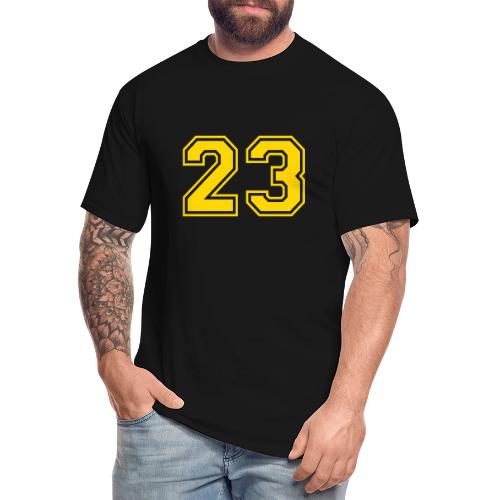 Number 23 in a classic athletic collegiate font - Men's Tall T-Shirt
