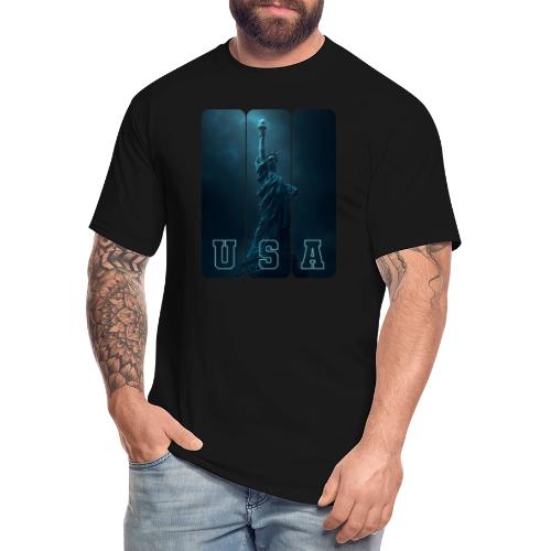 Neon Liberty USA Triptych - Men's Tall T-Shirt