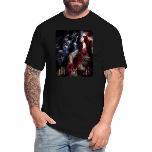 USA: Worn Stars and Stripes - Men's Tall T-Shirt