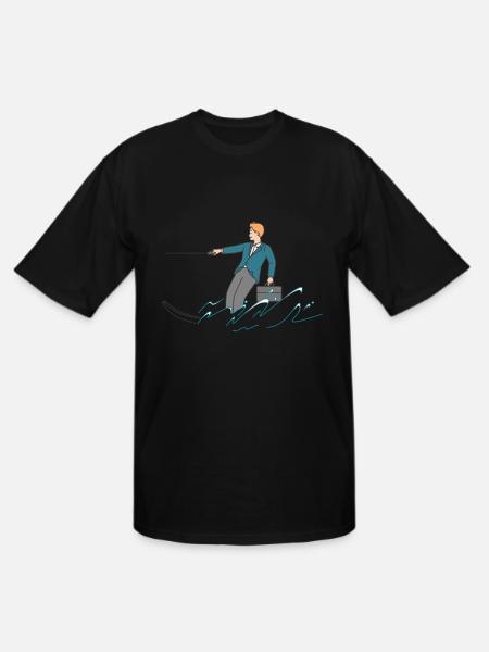 WATER SKIING - Men's Tall T-Shirt - black
