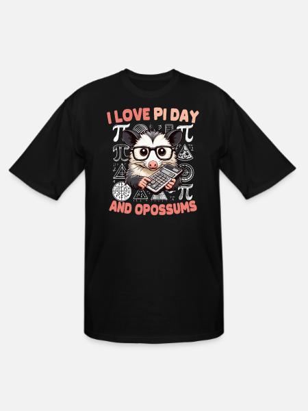 Pi Day Opossum - Men's Tall T-Shirt - black