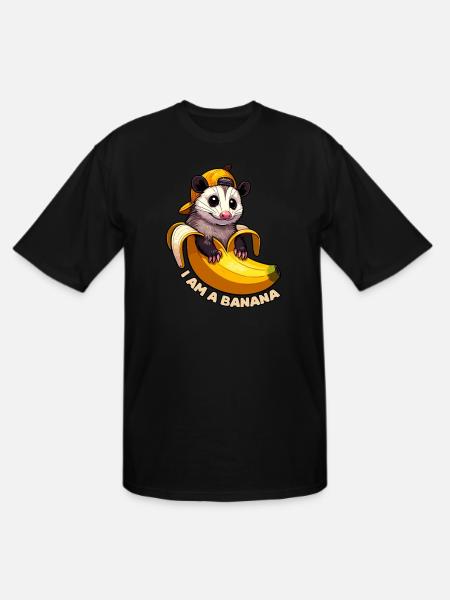 Adorable Banana Opossum - Men's Tall T-Shirt - black
