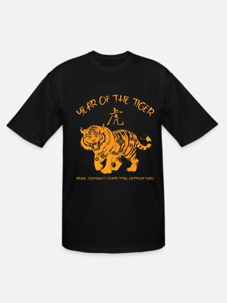 Chinese New Year Of Tiger Chinese Zodiac - Men's Tall T-Shirt - black