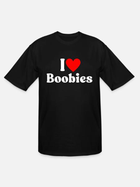 I Love Boobies I Heart Boobies - Men's Tall T-Shirt - black