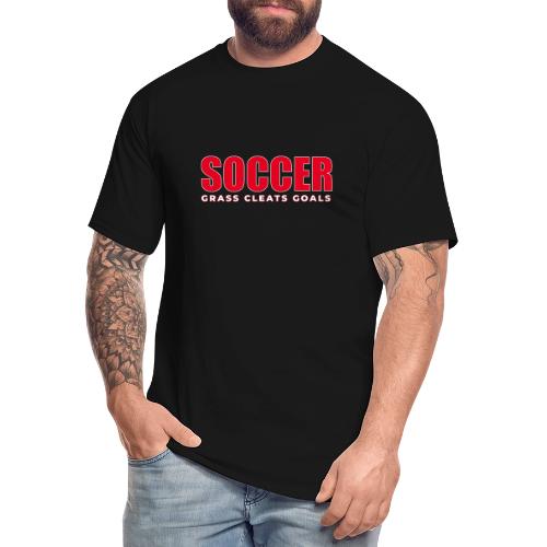 Soccer Grass Cleats Goals Typography Design - Men's Tall T-Shirt