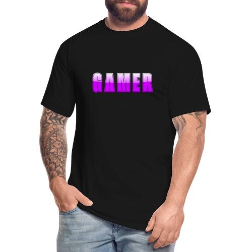 Gamer Purple Glossy Collegiate Design - Men's Tall T-Shirt