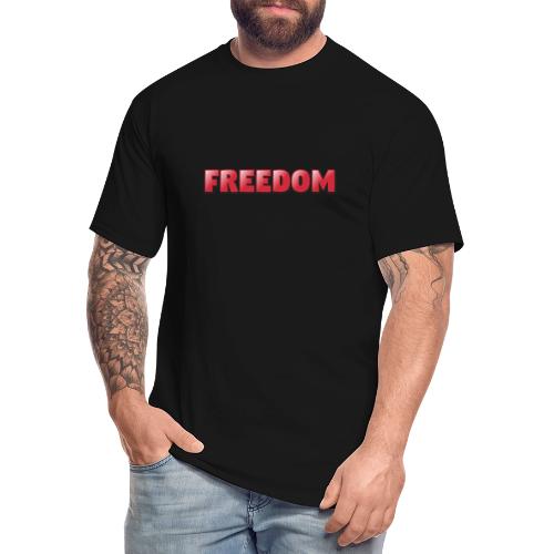 Freedom Bold 3D Word Art Design - Men's Tall T-Shirt