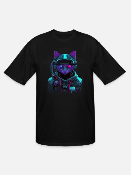 BLUE CAT !! - Men's Tall T-Shirt - black