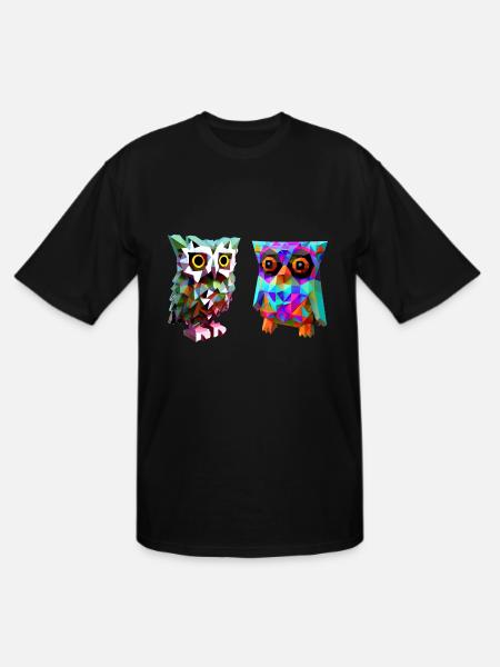 Polygon owls - Men's Tall T-Shirt - black