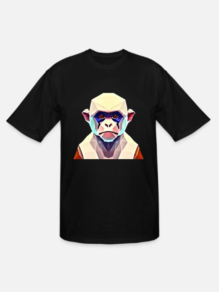 Polygon monkey - Men's Tall T-Shirt - black