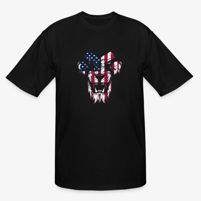 Lovely American Lion USA Flag Silhouette Portrait