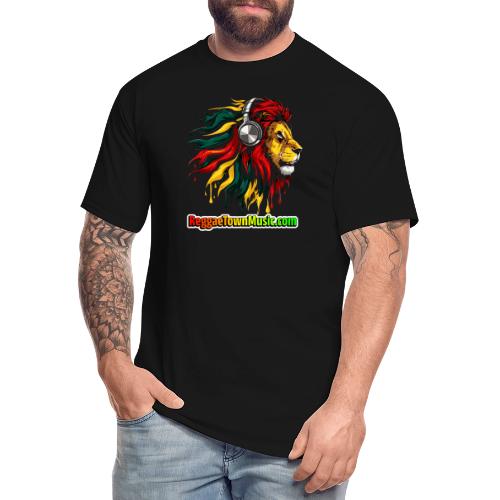Reggae Music Radio Lion Head Soundwaves design - Men's Tall T-Shirt
