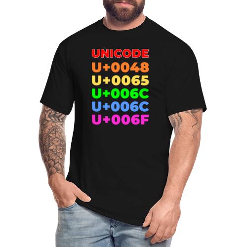 Hello, in unicode - Men's Tall T-Shirt