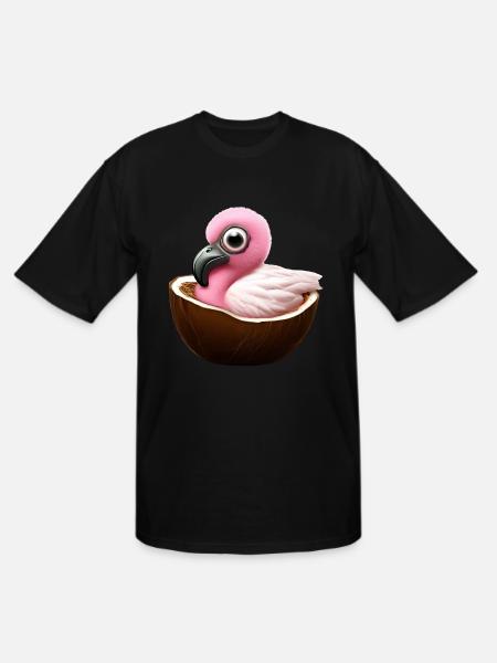 Coconut Flamingo - Men's Tall T-Shirt - black