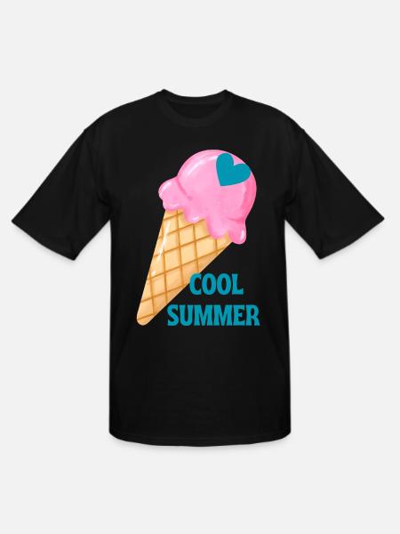 Ice Cream Heart Summer Vibe - Men's Tall T-Shirt - black